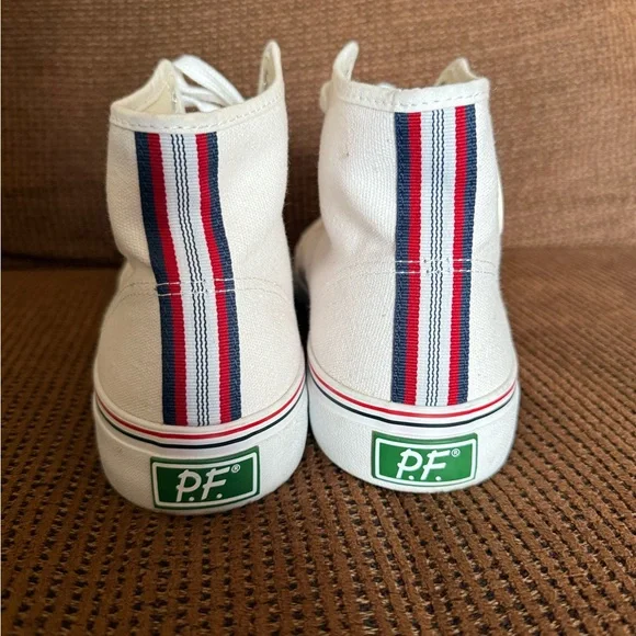 P.F. Flyers Men's White High-Top Sneakers - Picture 2 of 4